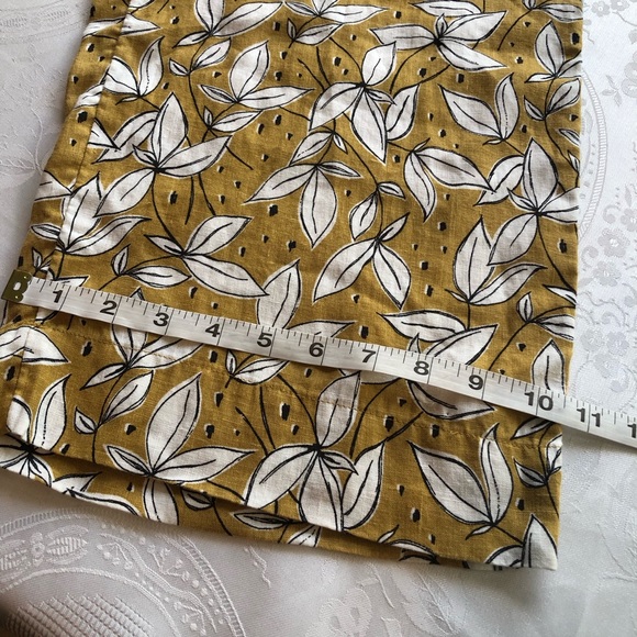 Rachel Zoe Mustard/White Floral Pants Women’s Size XS 100% Linen Bohemian Style - Picture 12 of 16